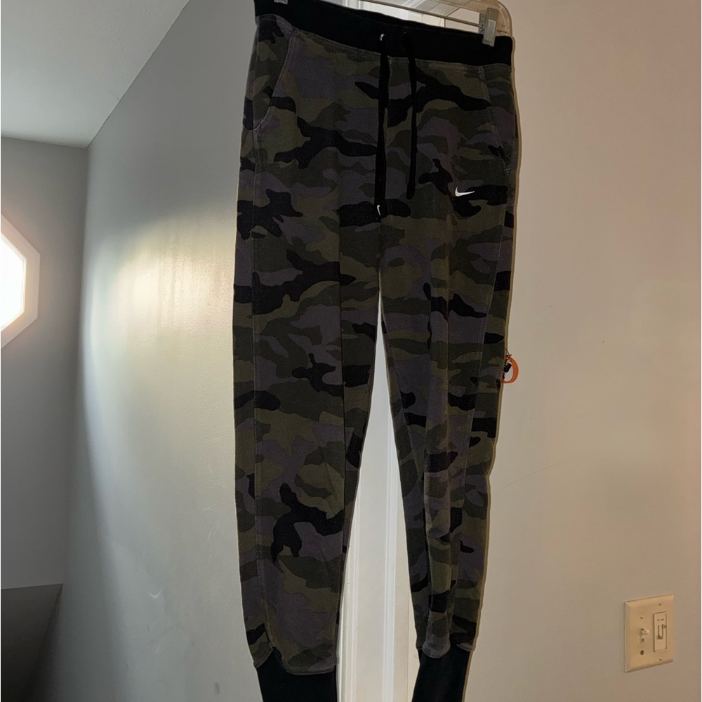 Nike Dri-FIT Camo Joggers with White Swoosh
